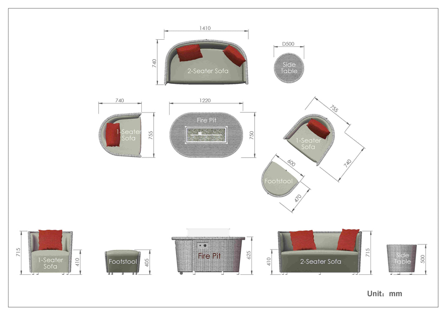 Luso Spas - The Oxford FirePit Set