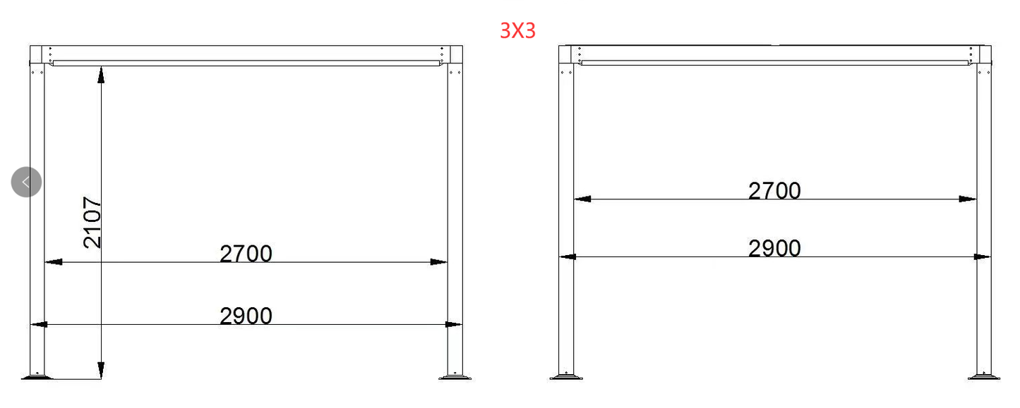 Luso Spas - THE ATLAS ALUMINIUM PERGOLA 3M X 3M (IN STOCK)